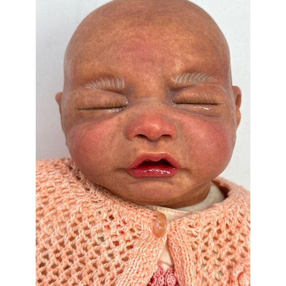 Reborn Crying Baby Doll By Elisa Marx 6 lbs 19 inches Soft Body Peach Outfit - Picture 2 of 11